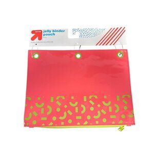 Up & Up Jelly Binder Pouch Pink & Green Pattern PVC 7.25" X 10" Zippered Storage